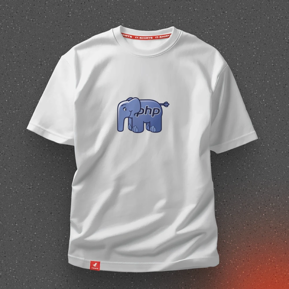 Футболка програміста PHP Elephant з логотипом PHP XL Білий (IT-147T-W-XL)