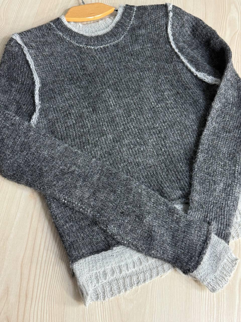 Светр жіночий A-N 8096 двошаровий в'язаний павутинка OS Сірий (5412) - фото 7 Светр жіночий A-N 8096 двошаровий в'язаний павутинка OS Сірий (5412) - фото 7