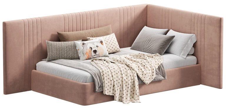 Ліжко м'яке дитяче ARIS Jane Рожевий