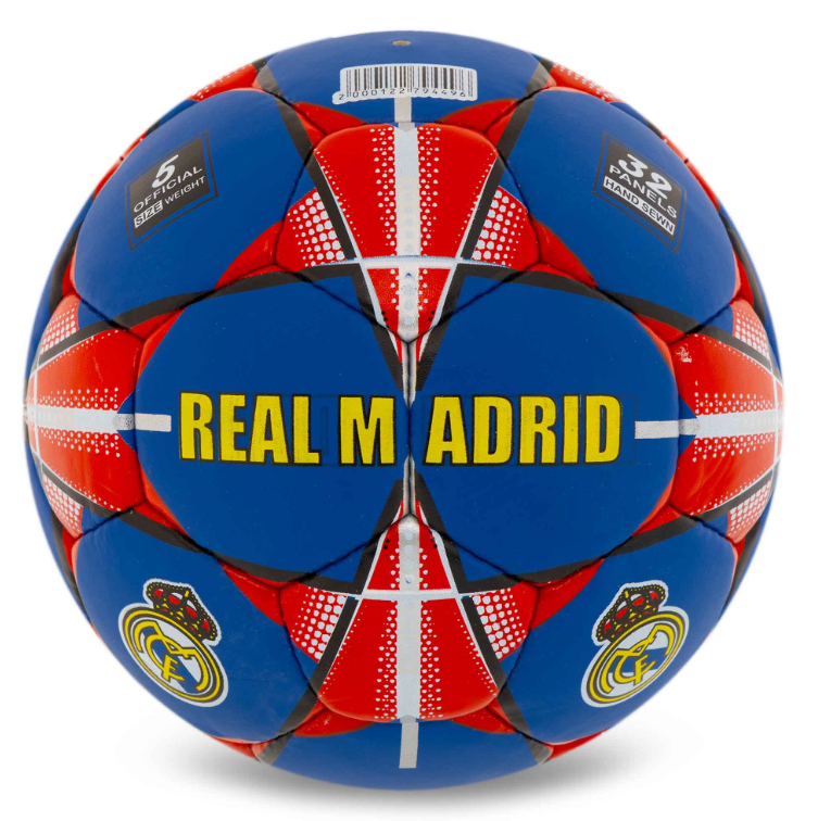 Мяч футбольный BALLONSTAR REAL MADRID FB-0047-838 №5 PU Грипп сшит вручную Темно-синий (29655083)