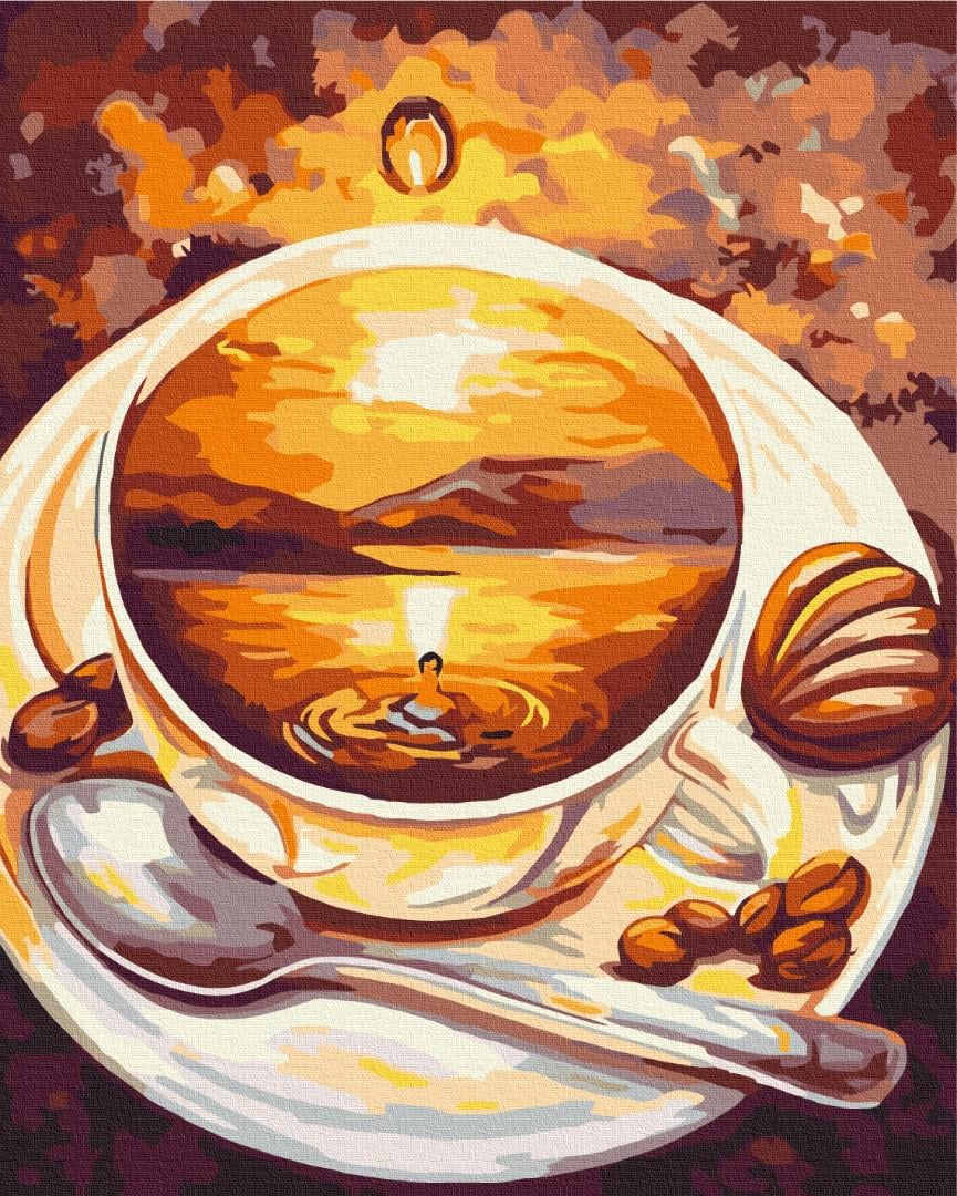 Картина за номерами Brushme Схід сонця у чашці 48x60 см (BS51868L)