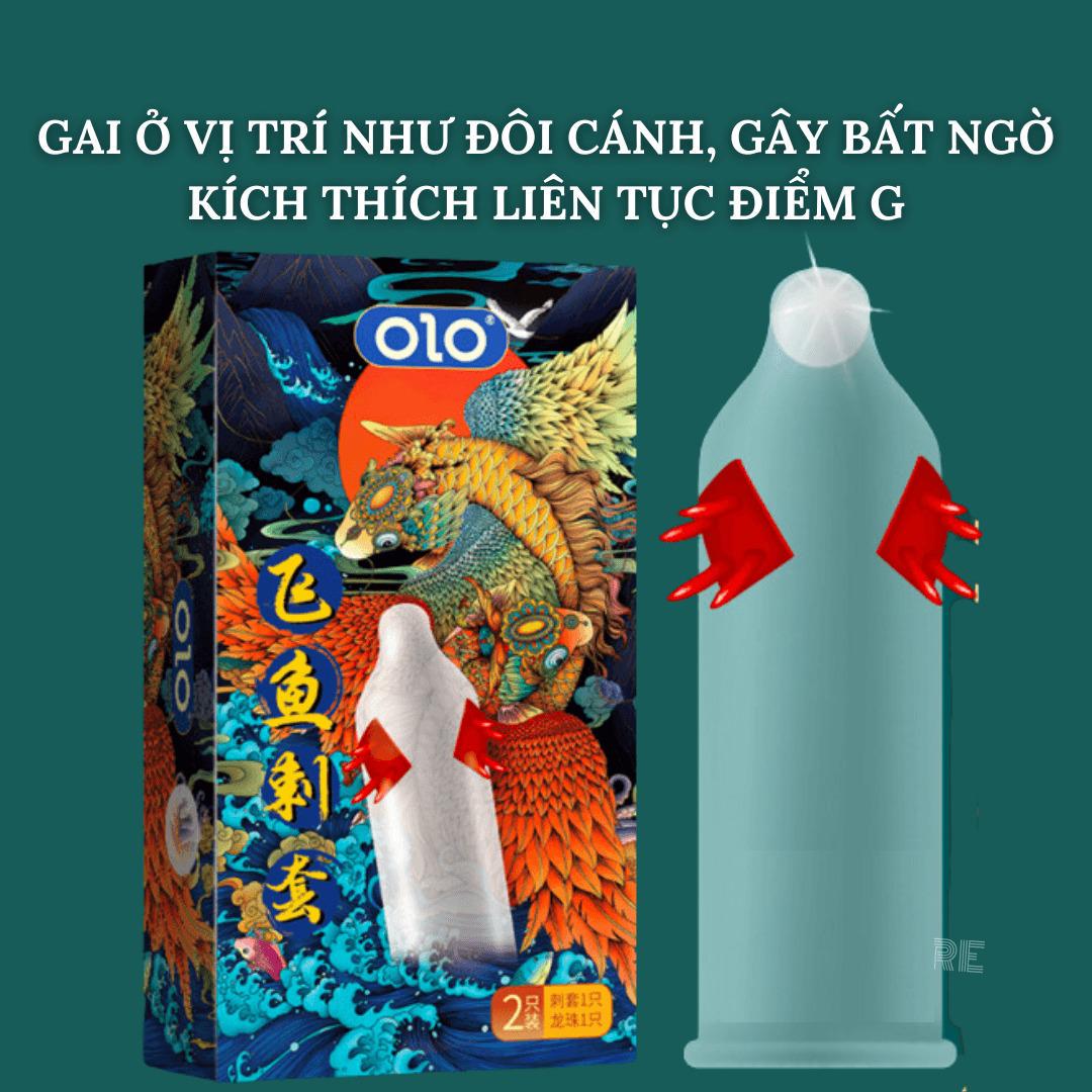 Презерватив с усиками OLO FLYING KOI с шариком (OLO206806) - фото 2
