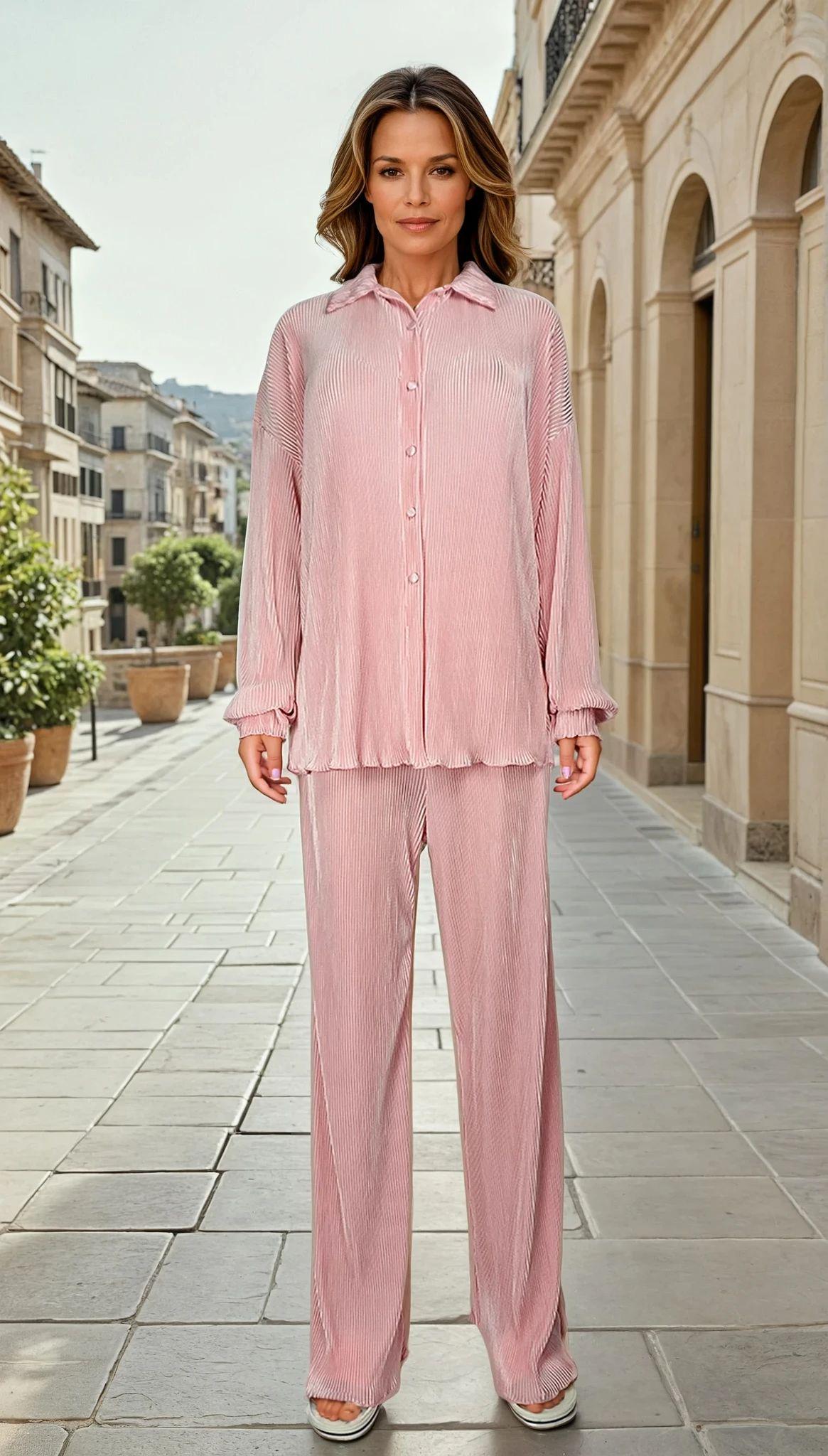 Костюм жіночий літній Number Nine KK-107 р. 42 Рожевий (17851814)