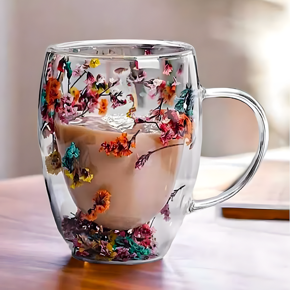 Чашка стеклянная с двойным дном и сушеницами 350 мл (37-118168) - фото 7