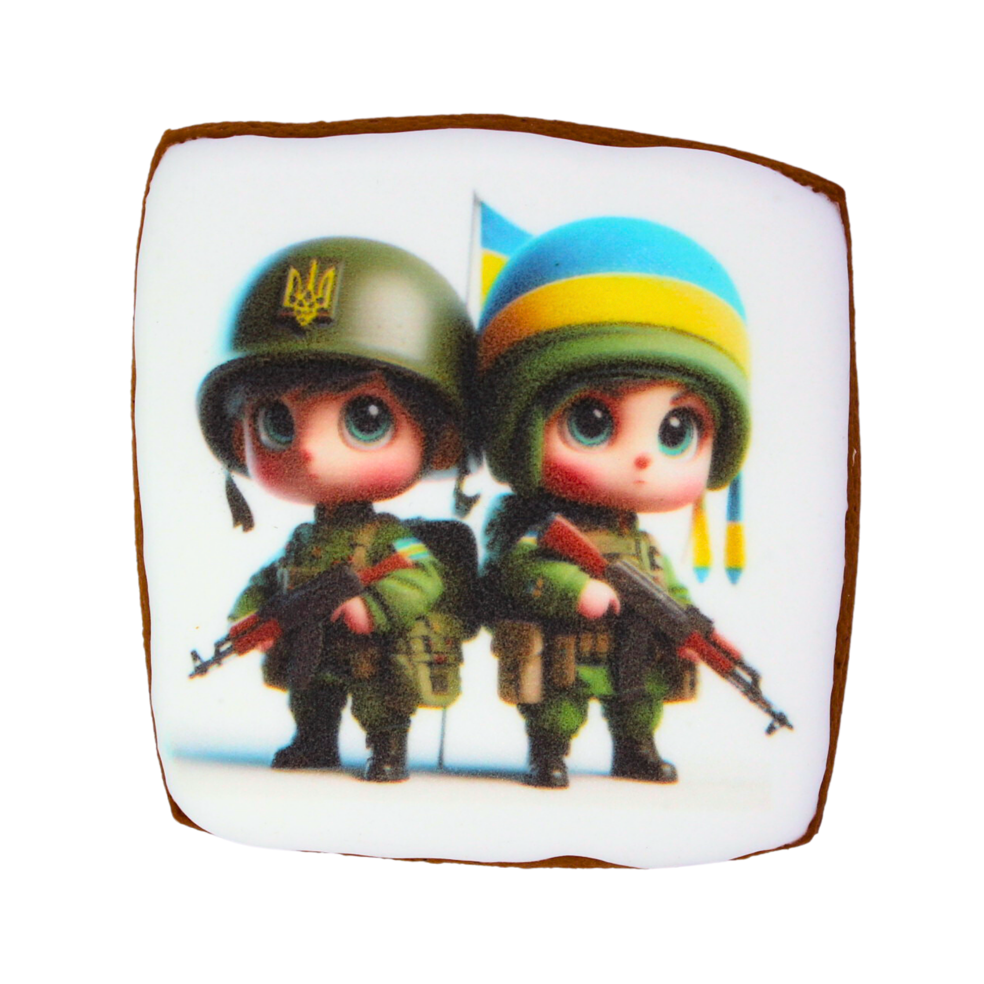 Пряник с принтом Крафт Печиво День Защитников Украины Пара защитников 45 г