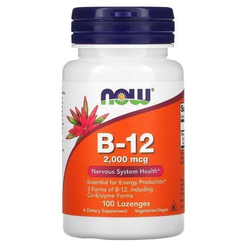 Кобаламин NOW B-12 2,000 mcg 100 Lozenges (NOW-00459)