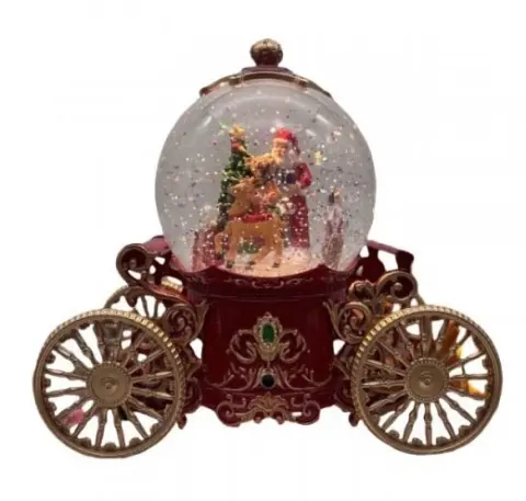 Шар-нічник новорічний сніговий Карета SH2501 з автопіддувом LED-підсвічуванням та музикою декоративний (opt-105127)