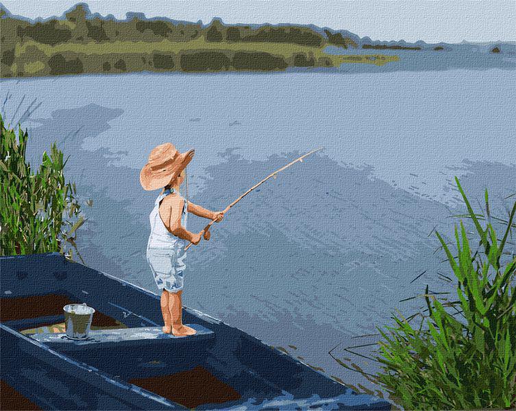 Картина по номерам Идейка Первая рыбалка 40x50 см (KHO4930)