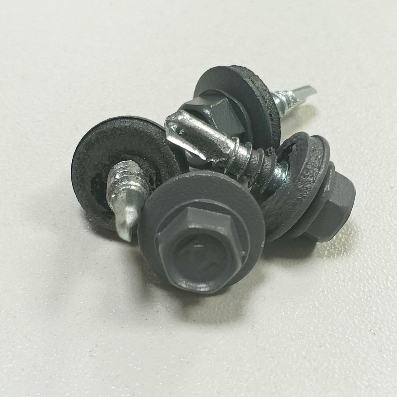 Саморез по металлу KrepTech 4,8x19 мм RAL 7024 МАТ 250 шт. уп. (29469344) - фото 2