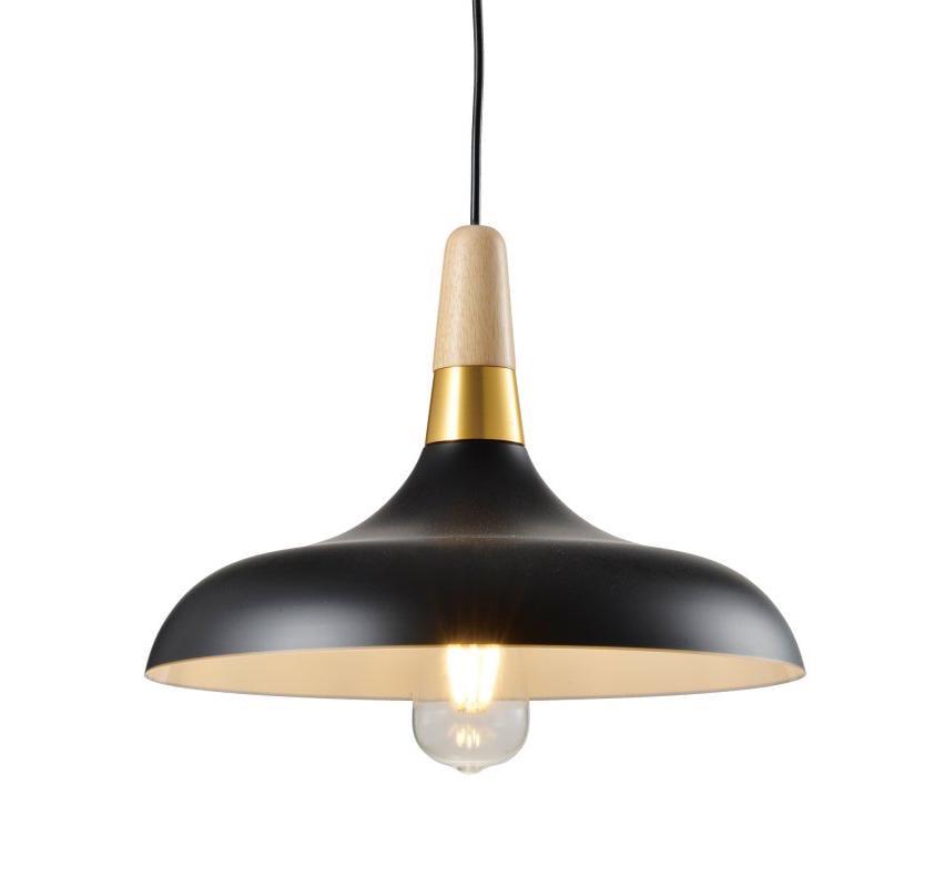 Світильник стельовий одинарний GTV SKANDI 2 E27 IP20 Ø 35 см Чорний (27551547)