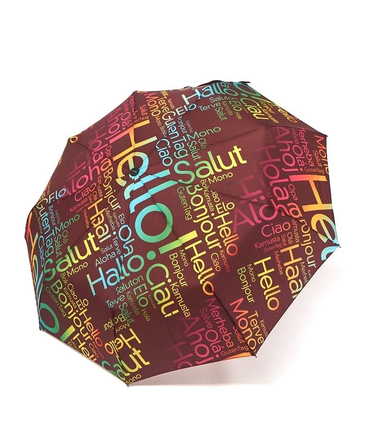 Зонт женский автомат Rain FlowerS №1130 Поздравление 9 спиц Бордовый (66a8840eeac54756885e07b8)