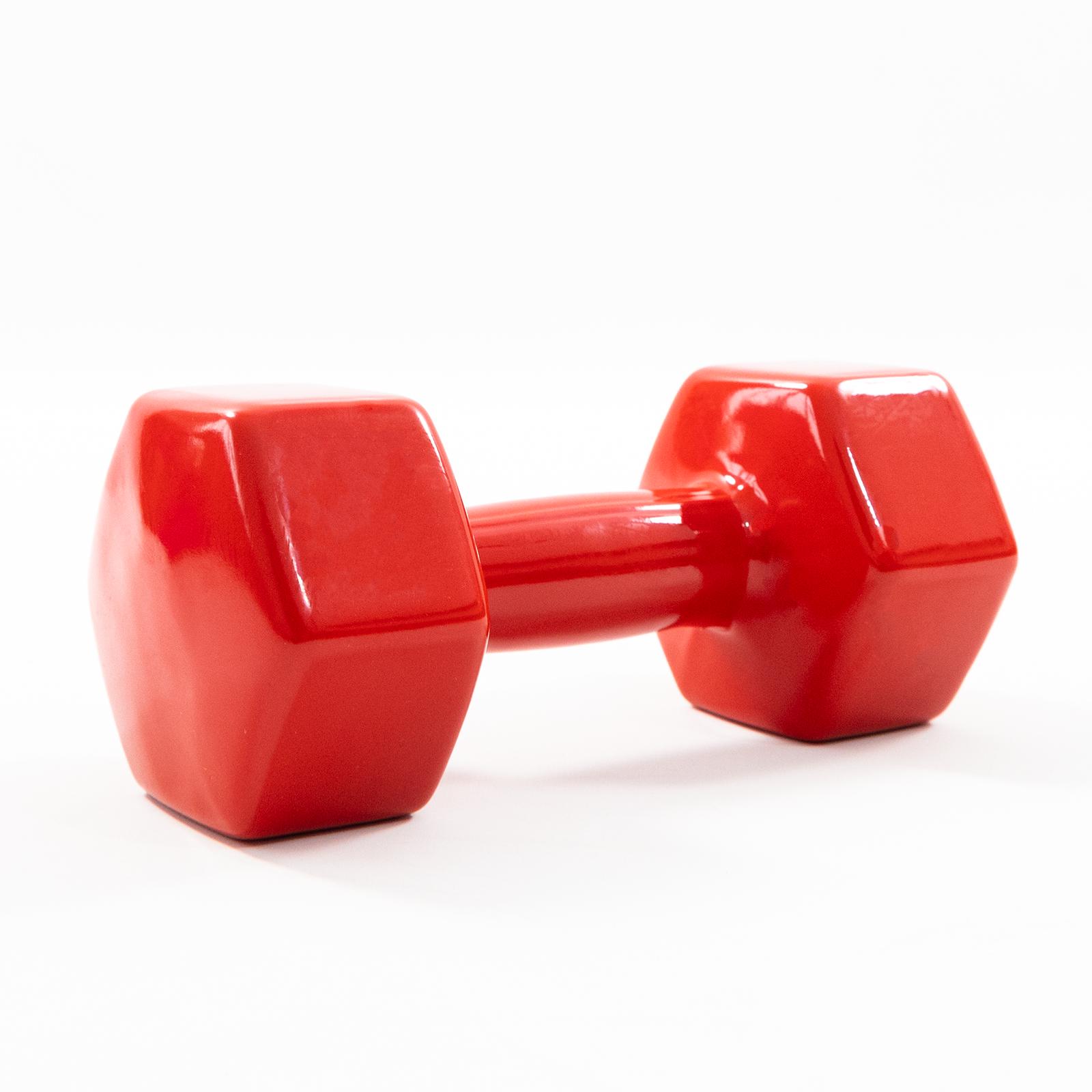 Гантель для фитнеса виниловая цельная Osport Profi 8 кг Красный (OF-0137) - фото 2