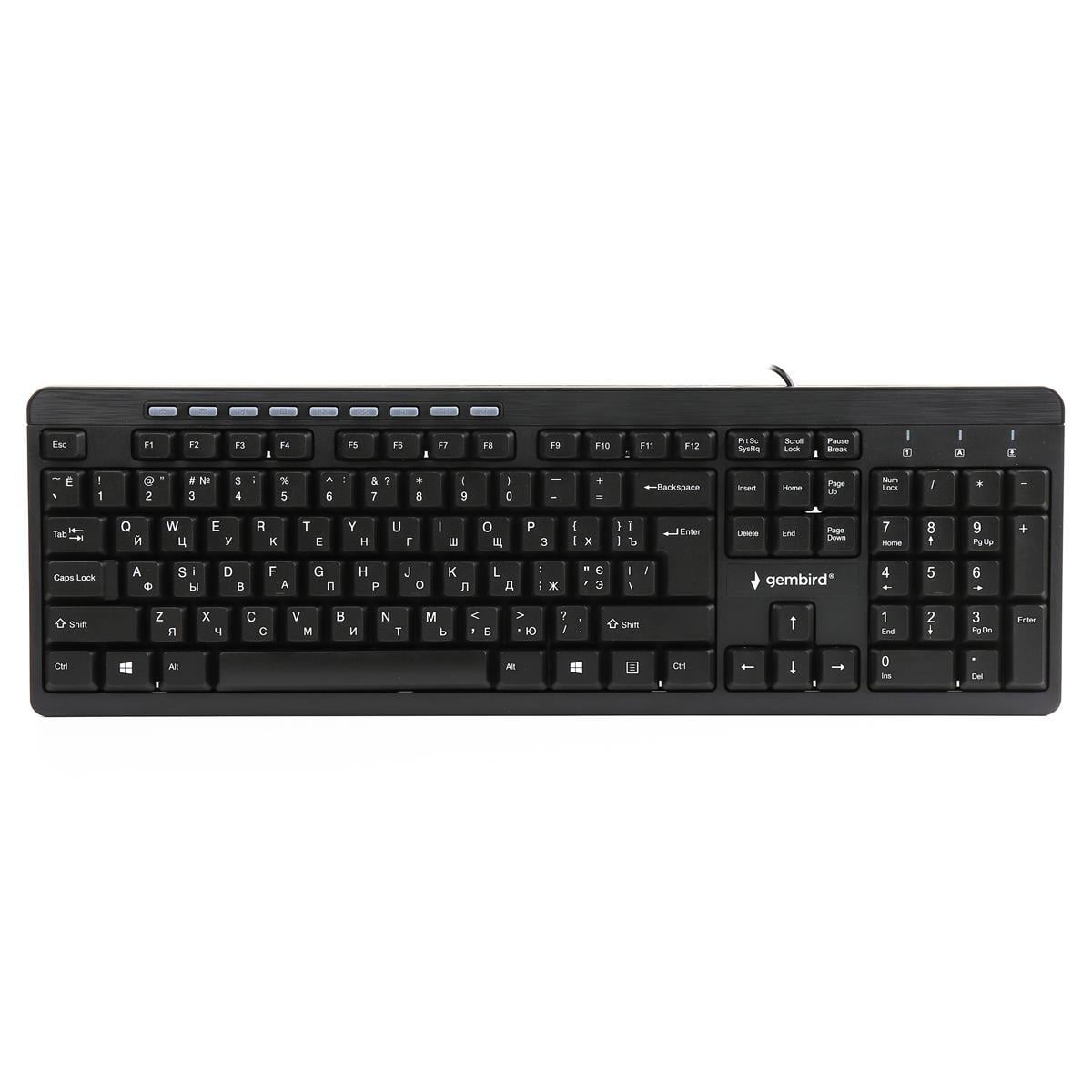 Клавиатура мембранная проволочная Gembird KB-UM-106-UA 104 клавиши USB Black (34965165)