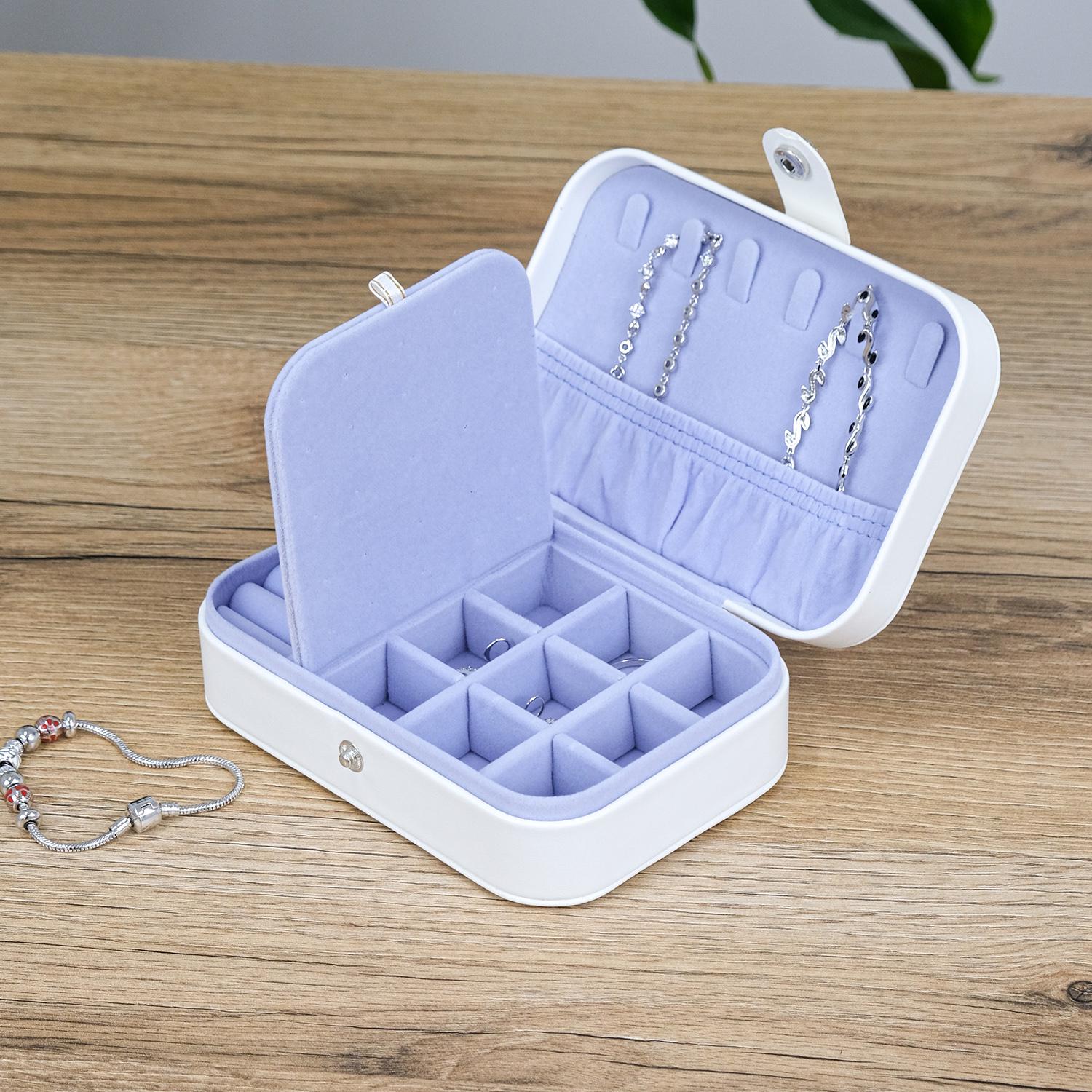 Шкатулка для украшений Гранд Презент стеганный 16,5х11,5х5,5 см Белый (JZ-014-3)