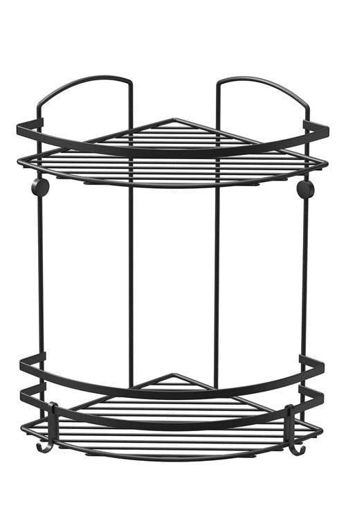 Полка угловая 2-уровневая с крючками Tekno-tel LM008H Черный