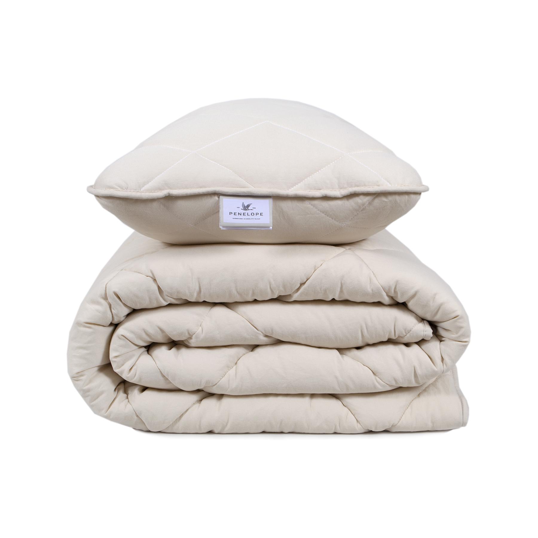 Ковдра з подушкою Penelope Colors in Comfort полуторний Кремовий (svt-2000022343473) - фото 1