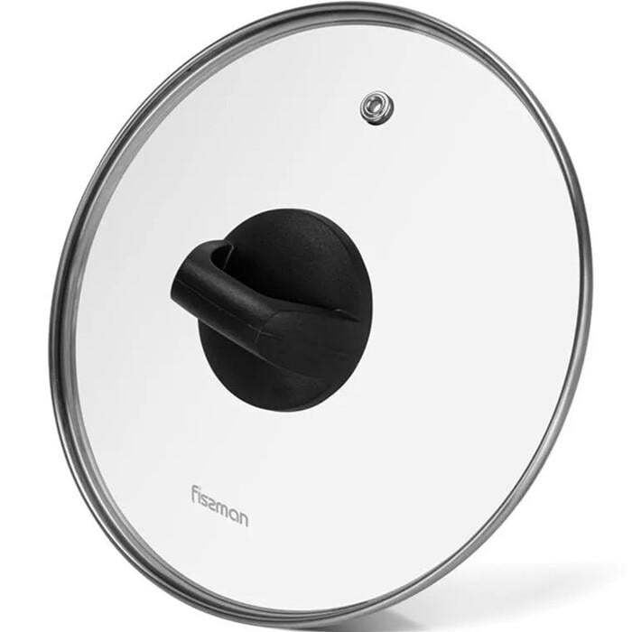 Крышка стеклянная Fissman со стальным ободком 26 см Черный (19893) Крышка стеклянная Fissman со стальным ободком 26 см Черный (19893)