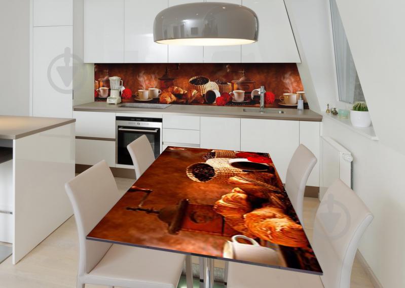 Наклейка 3Д виниловая на стол Zatarga «Завтрак на мельнице» 600х1200 мм для домов, квартир, столов, кофейн,