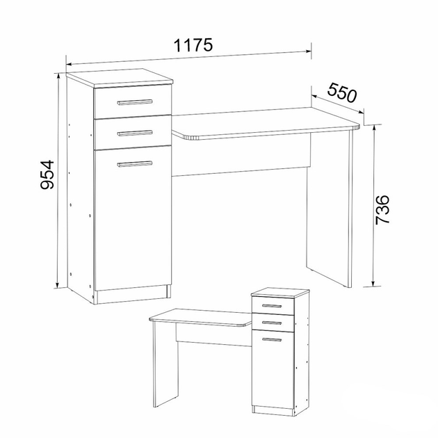 Стол письменный Компанит Пи Пи 3 Нимфея альба (26728802) - фото 3 Стол письменный Компанит Пи Пи 3 Нимфея альба (26728802) - фото 3