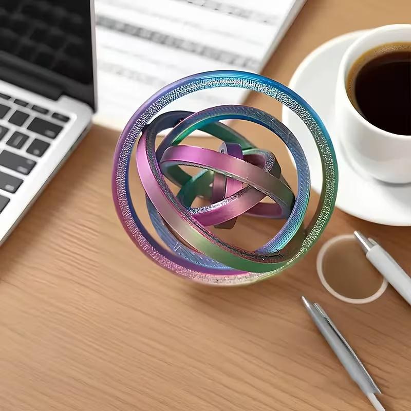 Фиджет-спинер 3D Шарик с вращающимися кольцами Разноцветный (3000004046)