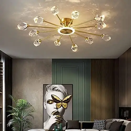 Люстра LED Сапфир 8810-А на 12+1 плафонов Золотистый Люстра LED Сапфир 8810-А на 12+1 плафонов Золотистый