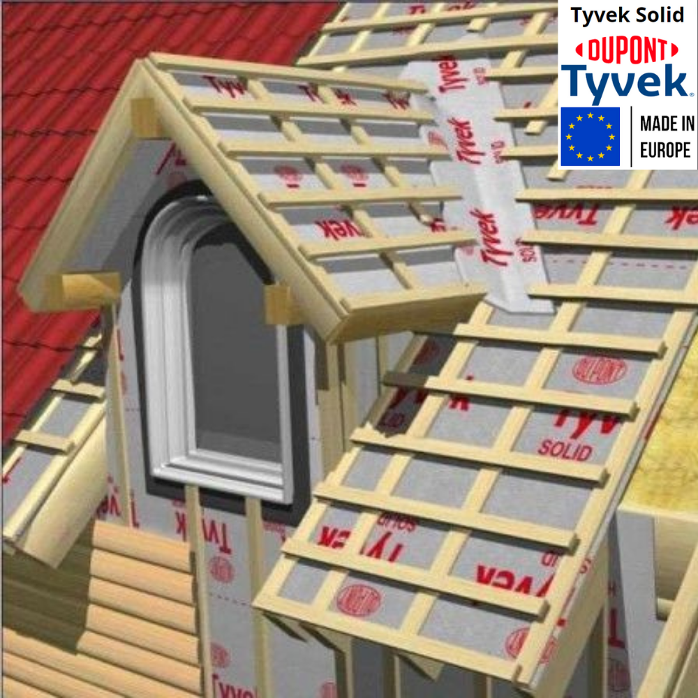 Мембрана супердиффузионная Tyvek Solid 1,5x50 м 75 м2 82 г/м2 (310014) - фото 9 Мембрана супердиффузионная Tyvek Solid 1,5x50 м 75 м2 82 г/м2 (310014) - фото 9