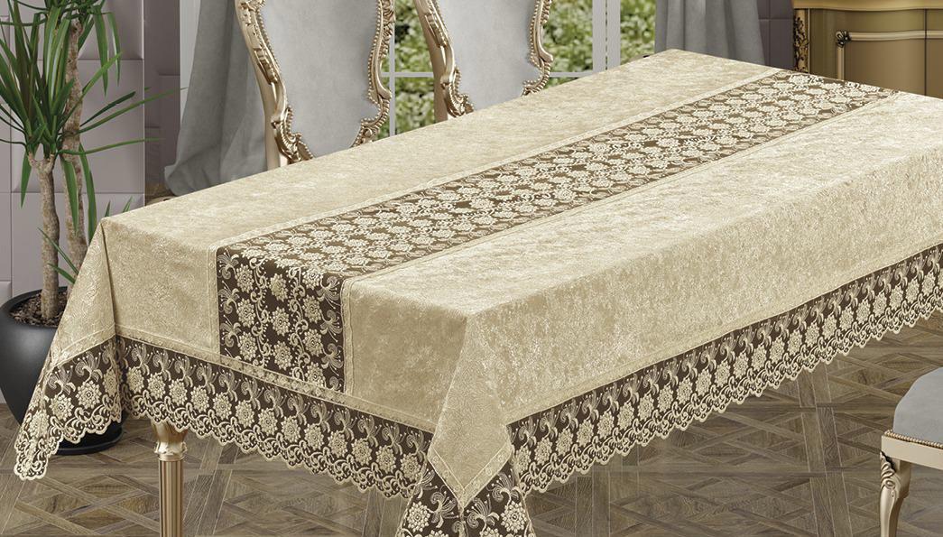 Скатерть велюровая Maison Royale 110x160 Buket Cappucino (CN14614)