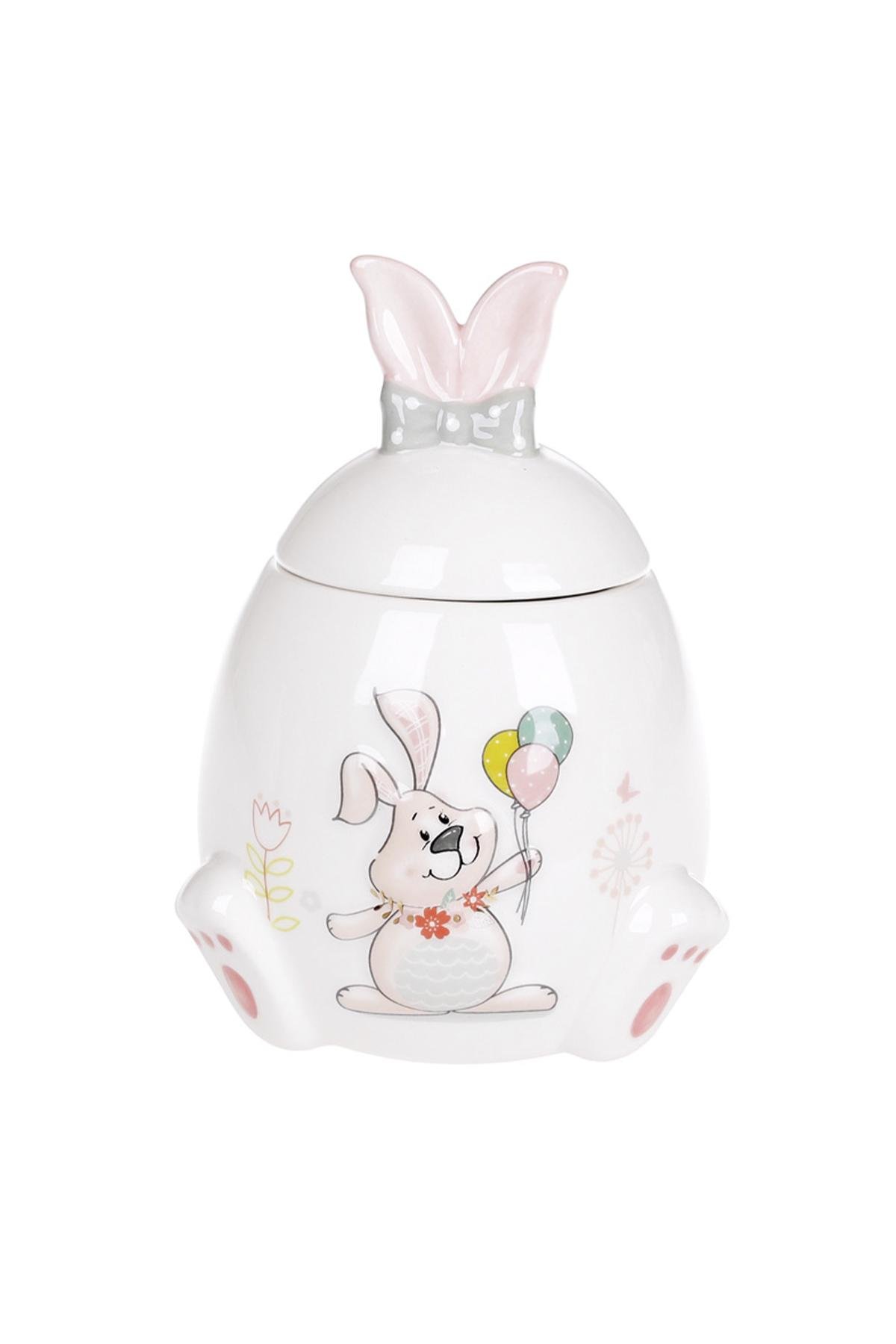 Банка керамічна з об'ємним малюнком Веселий кролик 450 мл (SKT001047103)