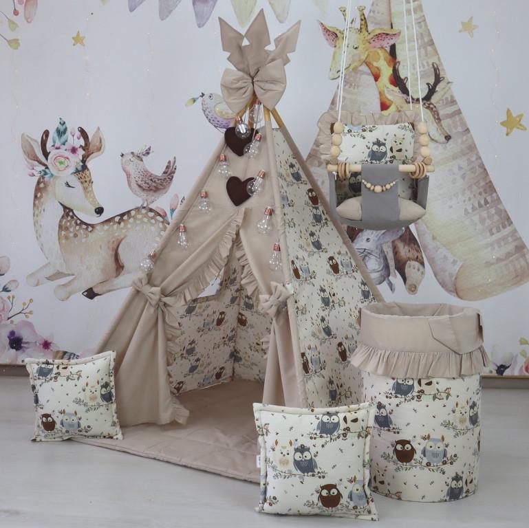 Вігвам дитячий Совуня з матарсом і подушками з кошиком для білизни - фото 5 Вігвам дитячий Совуня з матарсом і подушками з кошиком для білизни - фото 5