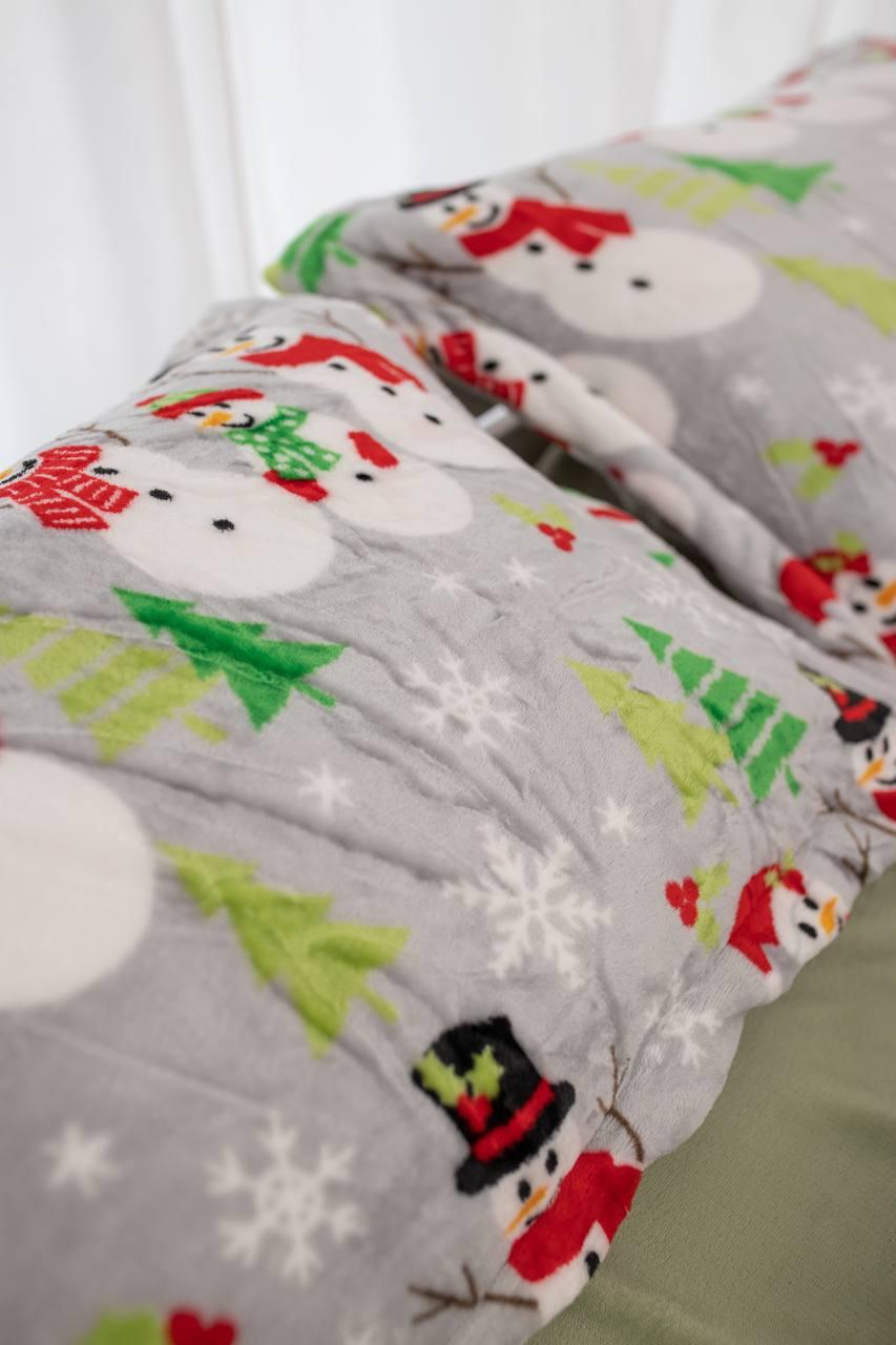 Плюшеві постільна білизна Євро 200х220 наволочка 70х70 2шт Сірий (П-al-plush3-bavovna-003-03) - фото 3