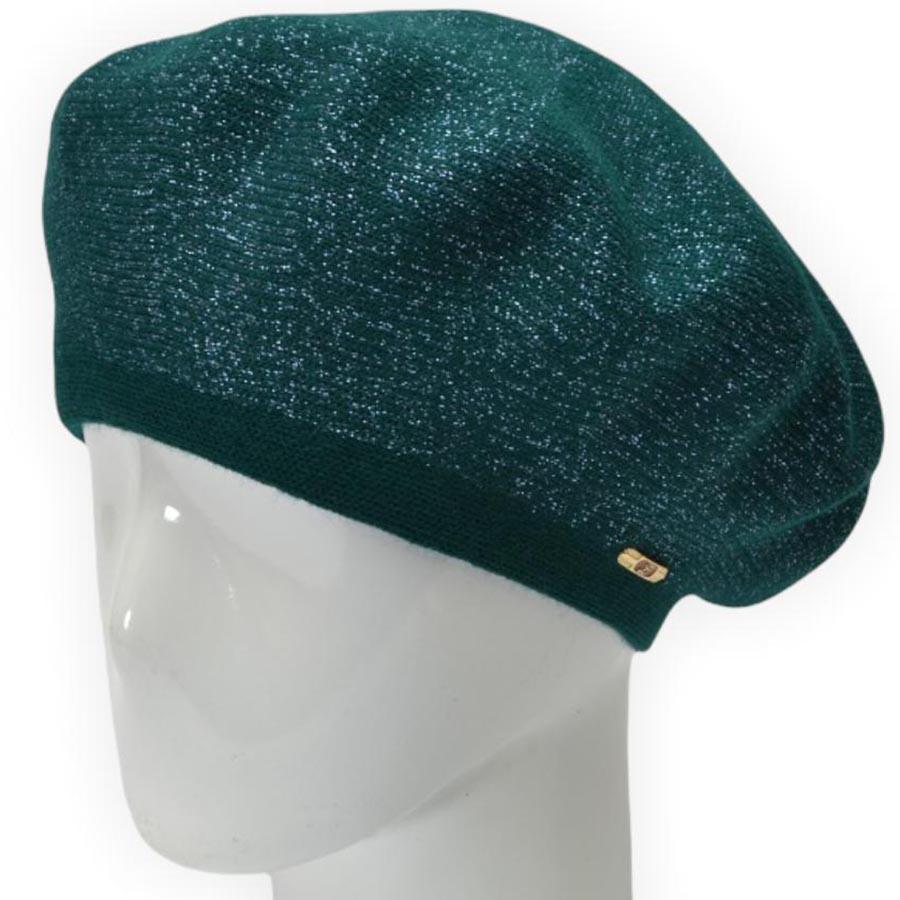 Берет женский Lirus Гамма из шерсти двойной с люрексовой нитью Зеленый