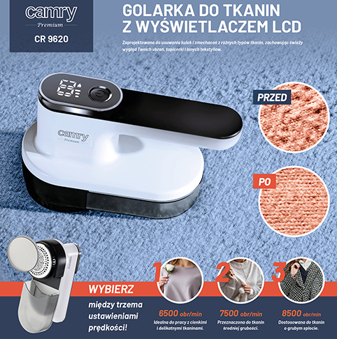 Машинка для удаления катышек Camry CR 9620 с LCD-дисплеем (2231180978) - фото 10 Машинка для удаления катышек Camry CR 9620 с LCD-дисплеем (2231180978) - фото 10