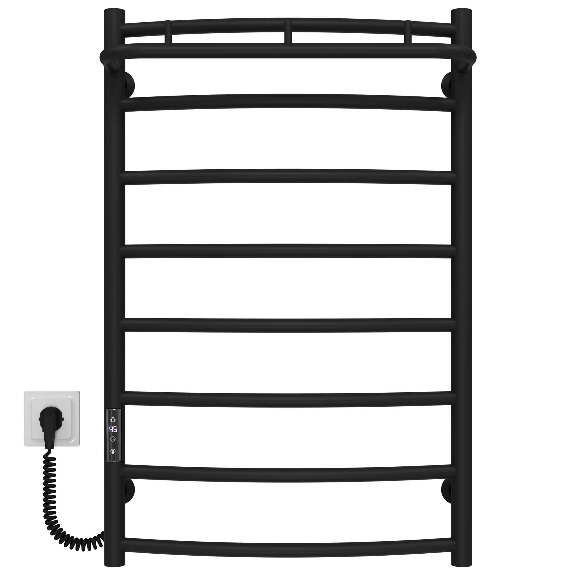 Полотенцесушитель электрический Deffi Классик N П8 JD03 левое подключение нержавеющая сталь 500х800 мм Черный (C.KN.80.50.8.EBL1)