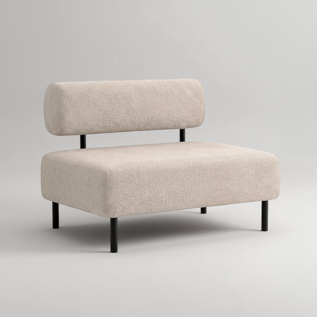 Диван компактный Tobi Sho Люмо 1000х540х750 мм букле Alpaca Айвори/04