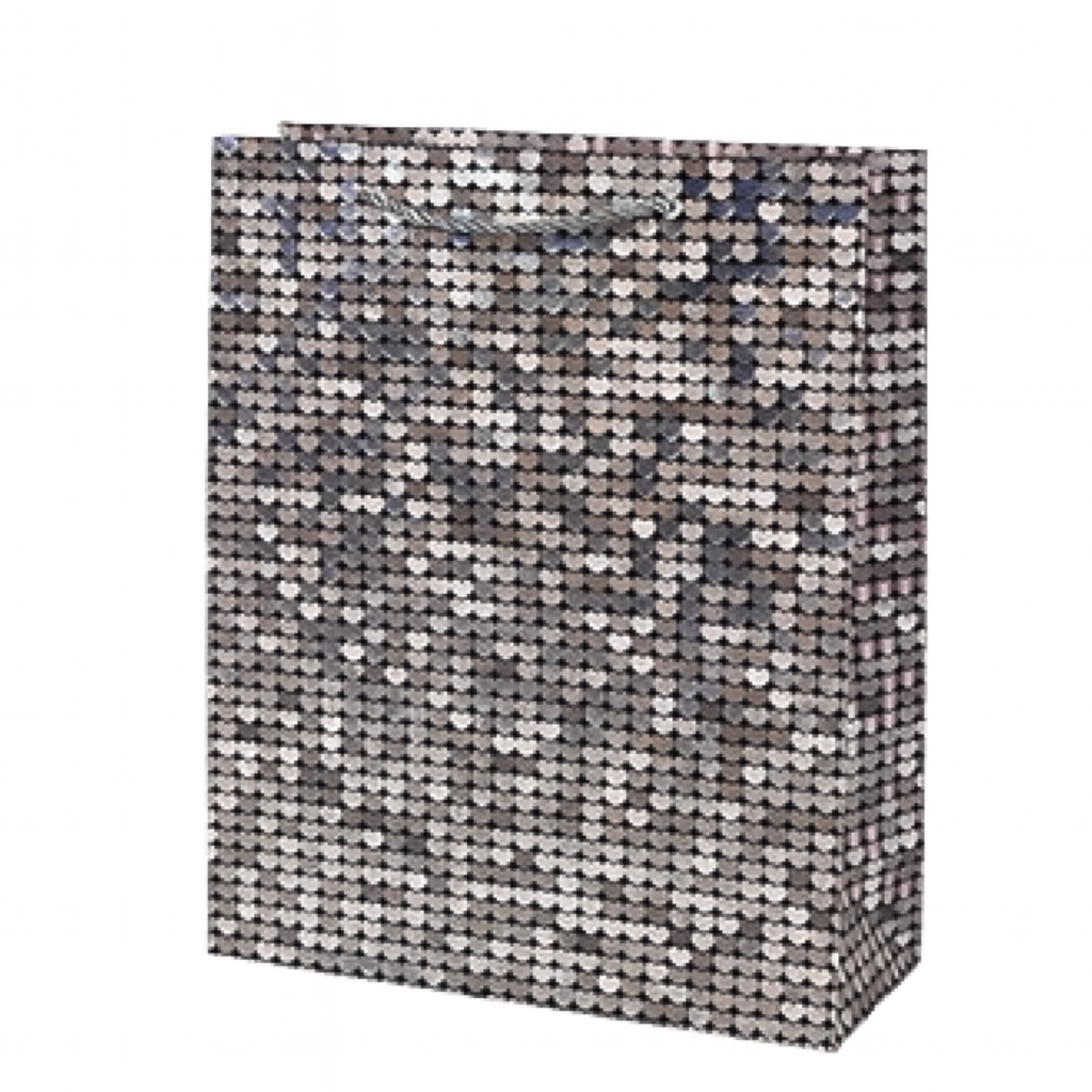 Подарунковий пакет Glitter R98352-S 18х23х10 см Срібний (31980371) Подарунковий пакет Glitter R98352-S 18х23х10 см Срібний (31980371)