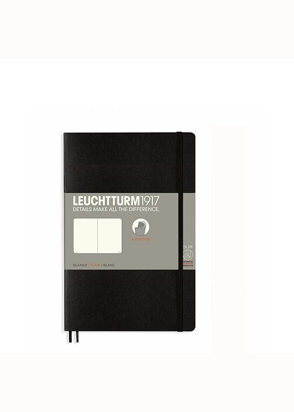 Блокнот Leuchtturm1917 Paperback B6 мягкая обложка чистые листы Черный (358292)