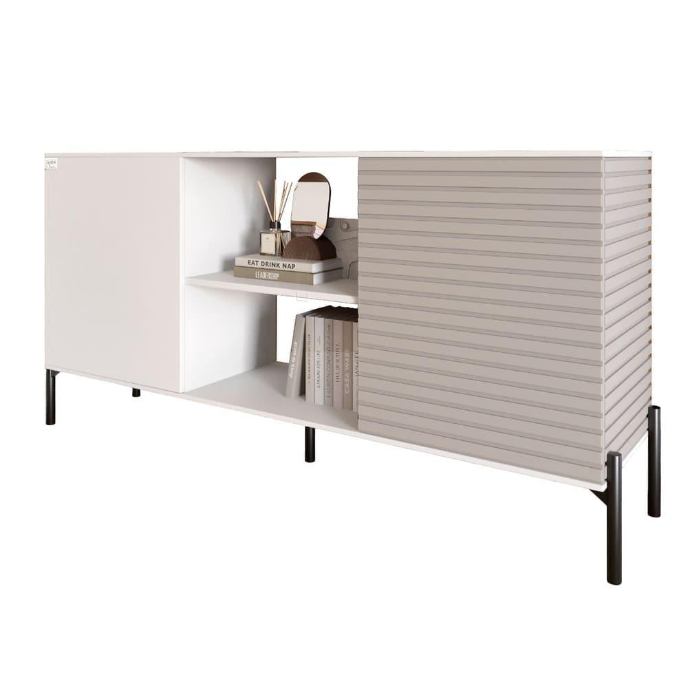 Комод открытый Lion Грей на черных металлических ножках Нимфея Альба/Кашемир (000-000-2238) - фото 2 Комод открытый Lion Грей на черных металлических ножках Нимфея Альба/Кашемир (000-000-2238) - фото 2