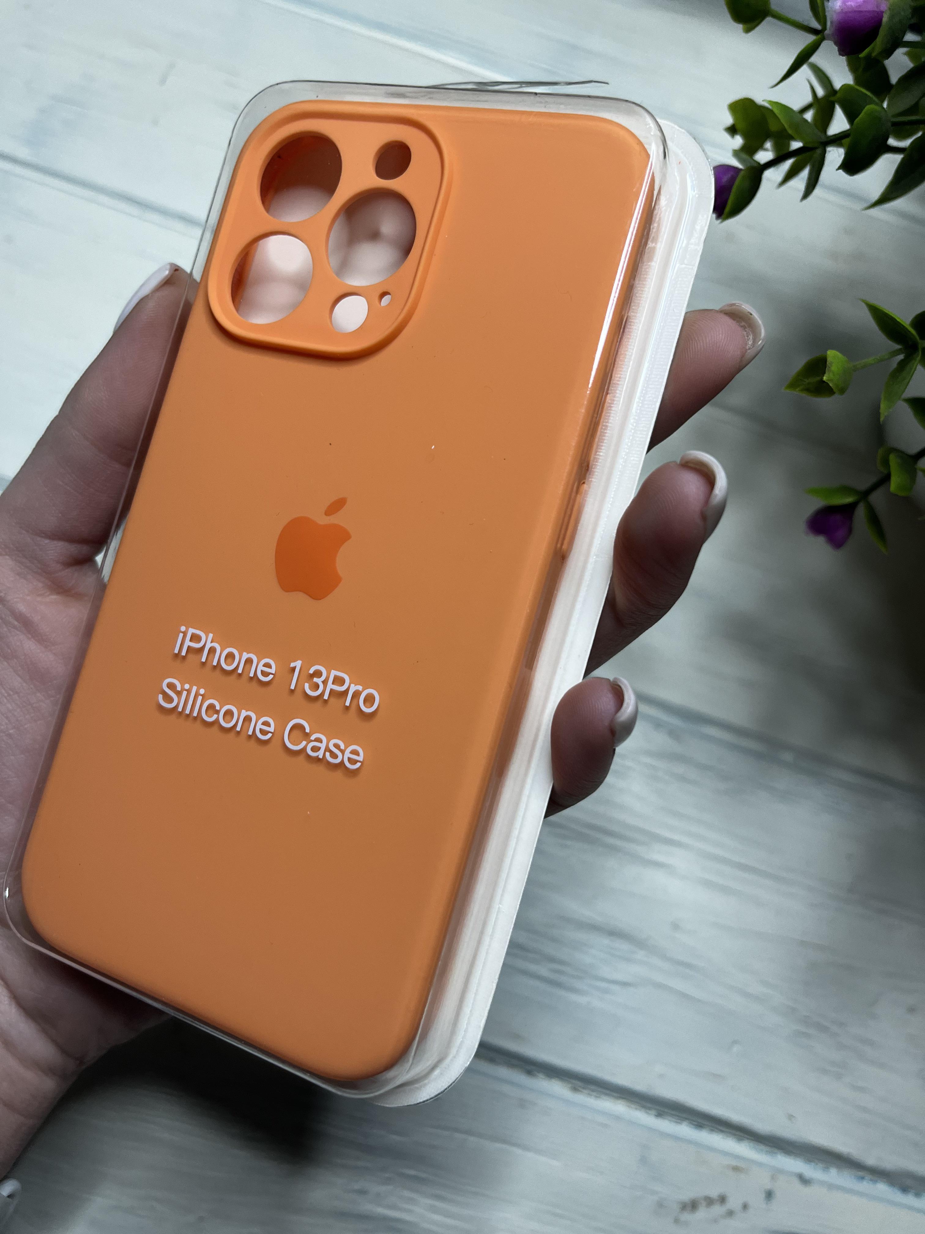 Чехол накладка на iPhone (Айфон) 13 Pro закрытый низ и закрытая камера silicone case full camera Apple