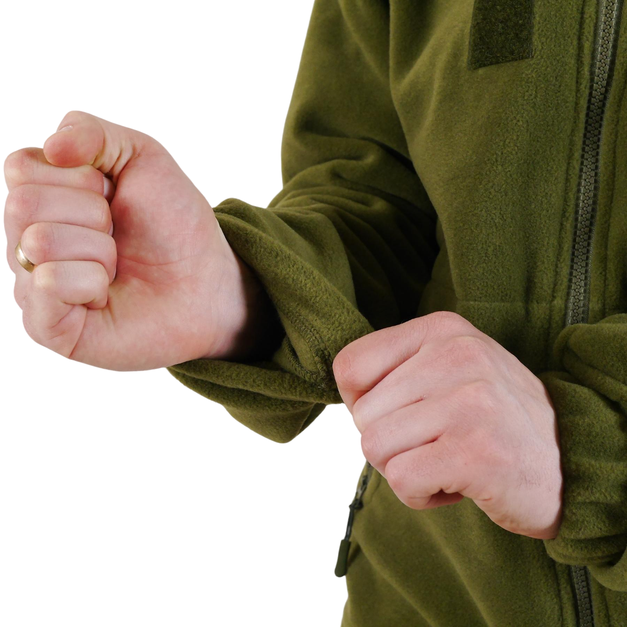 Кофта військова з липучками флісова M Оливковий - фото 10