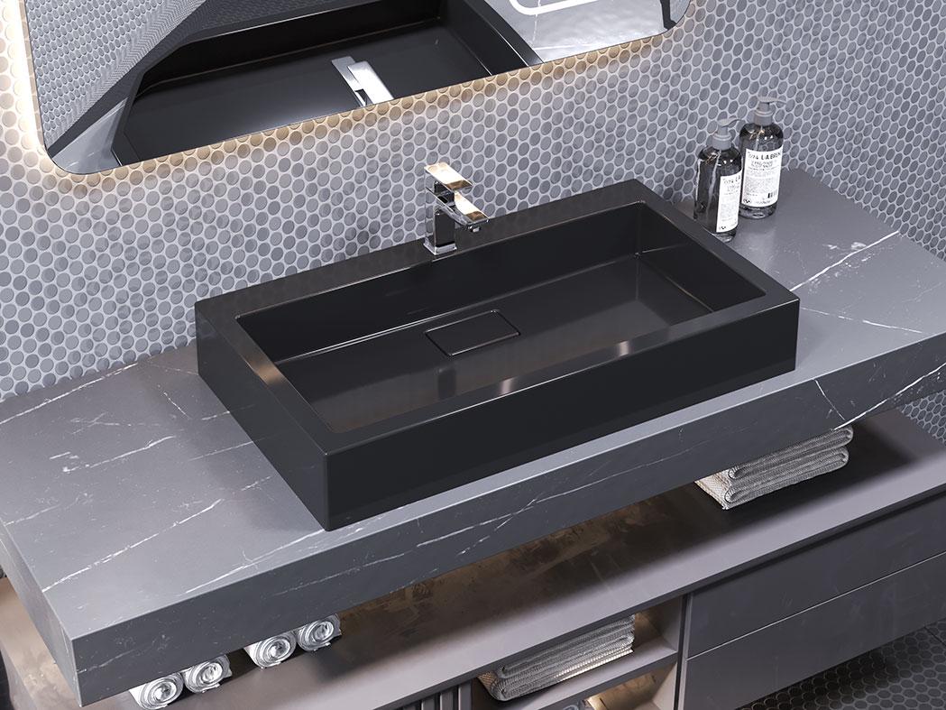 Умывальник накладной Luxor Imperio 80 см Black (736)