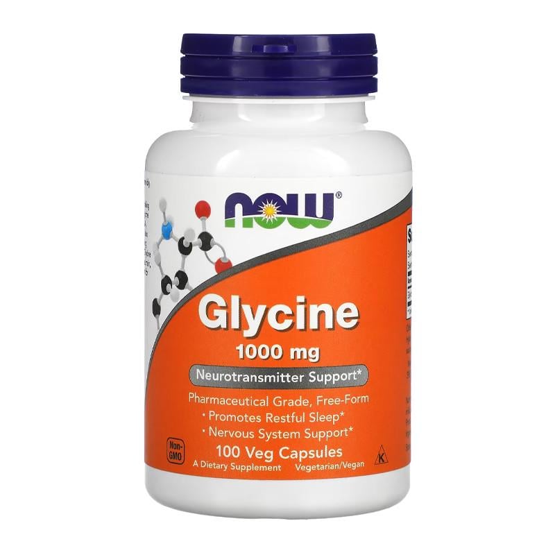 Гліцин NOW Glycine 1000 мг 100 капс. (07668-01)