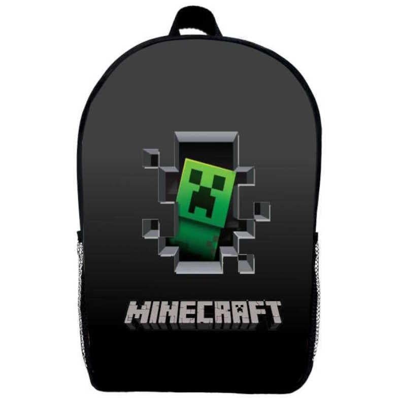 Шкільний рюкзак з принтом Minecraft М016 39х27х14 см 14 л Чорний (2305187675)