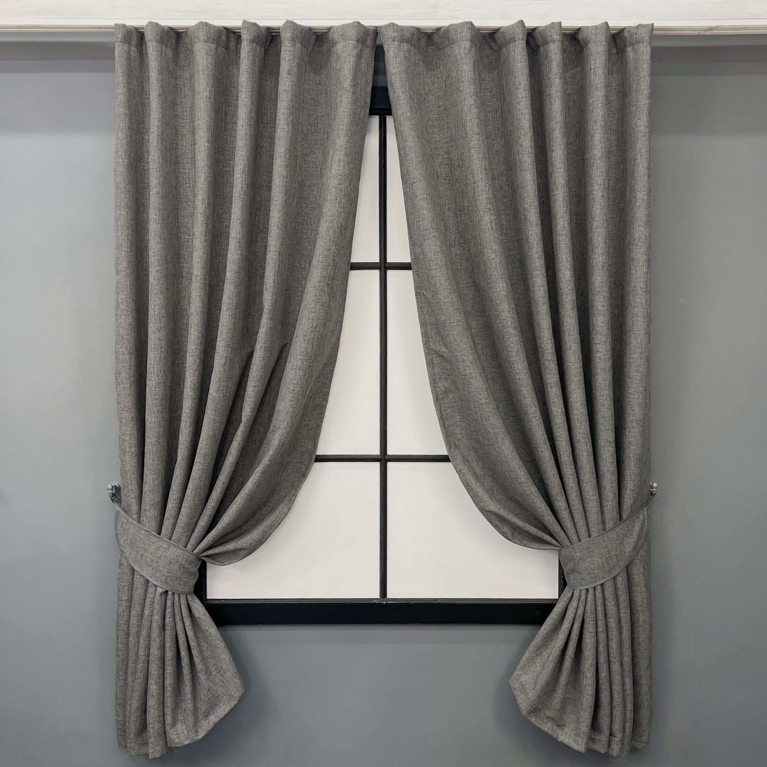 Комплект коротких штор VR-Textil ALORA-TON №1871ш 130х170 см лен 2 шт. Серый (35-0426)