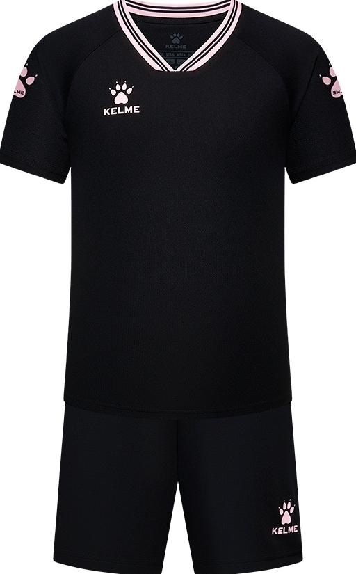 Комплект футбольной формы детский KELME FARO 130 см Черно-розовый (8451ZB3246.9000)