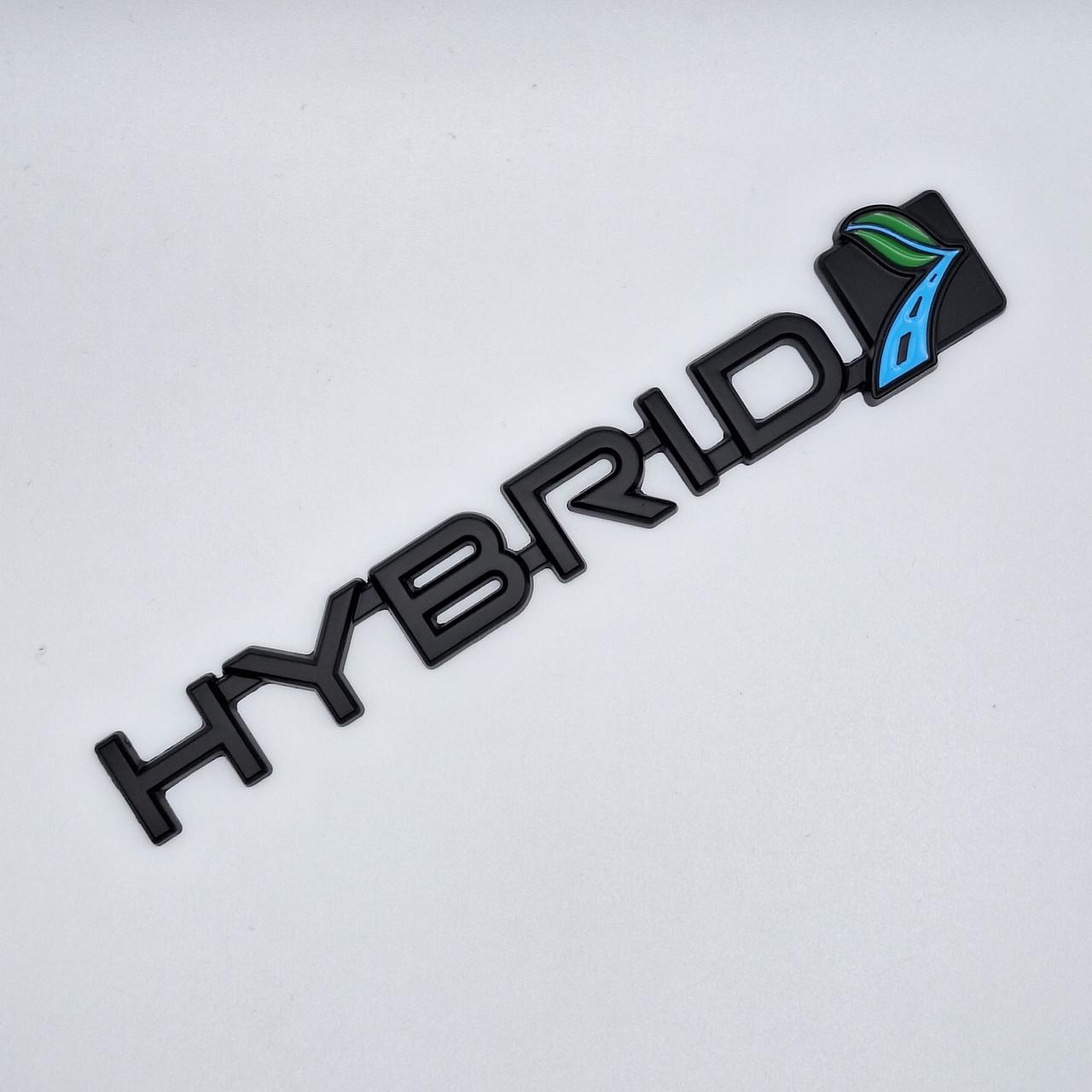 Эмблема надпись Hybrid Ford металл 13,7х2,4 см Черный матовый (1947892256)
