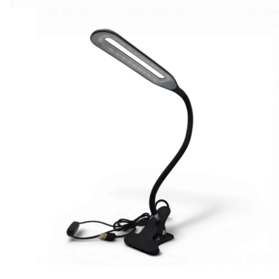 Настольная светодиодная лампа на зажиме XSD 206 USB 12358 гибкая 24 LED 5500K Black