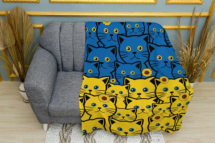 Плед PromoZP Украинские котята плюш двухслойный 135х150 см (103032-2)