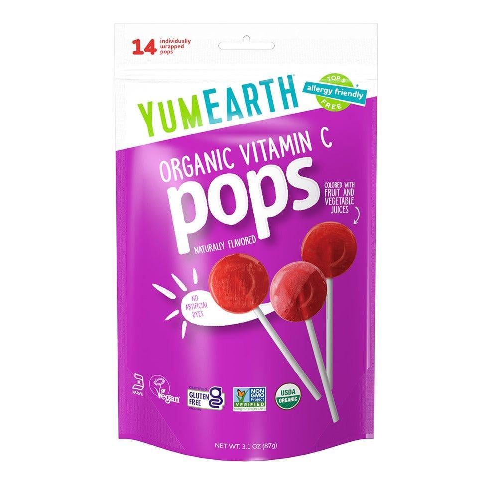 Льодяники органічні з вітаміном C YumEarth Organic pops Vitamin C асорті 14 льодяників 87 г (1385498606)