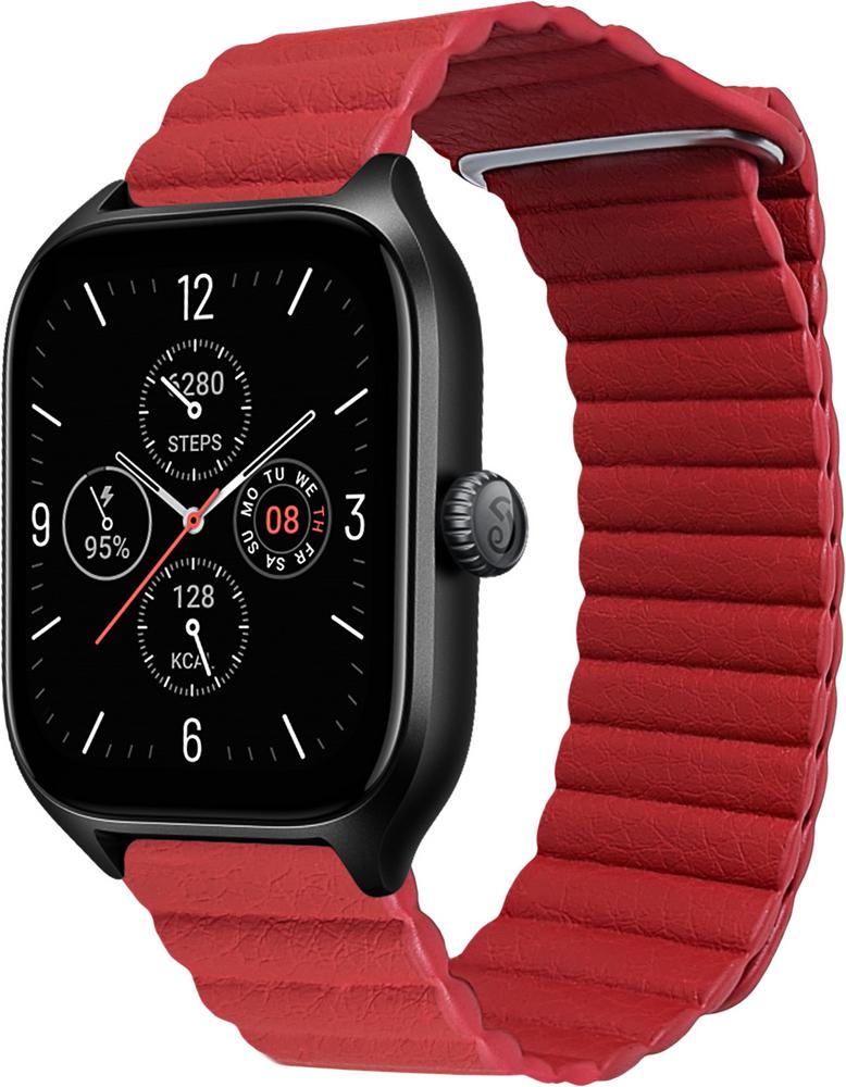 Ремінець шкіряний Genis для Amazfit GTS 4/Mini Red (29511-2D)