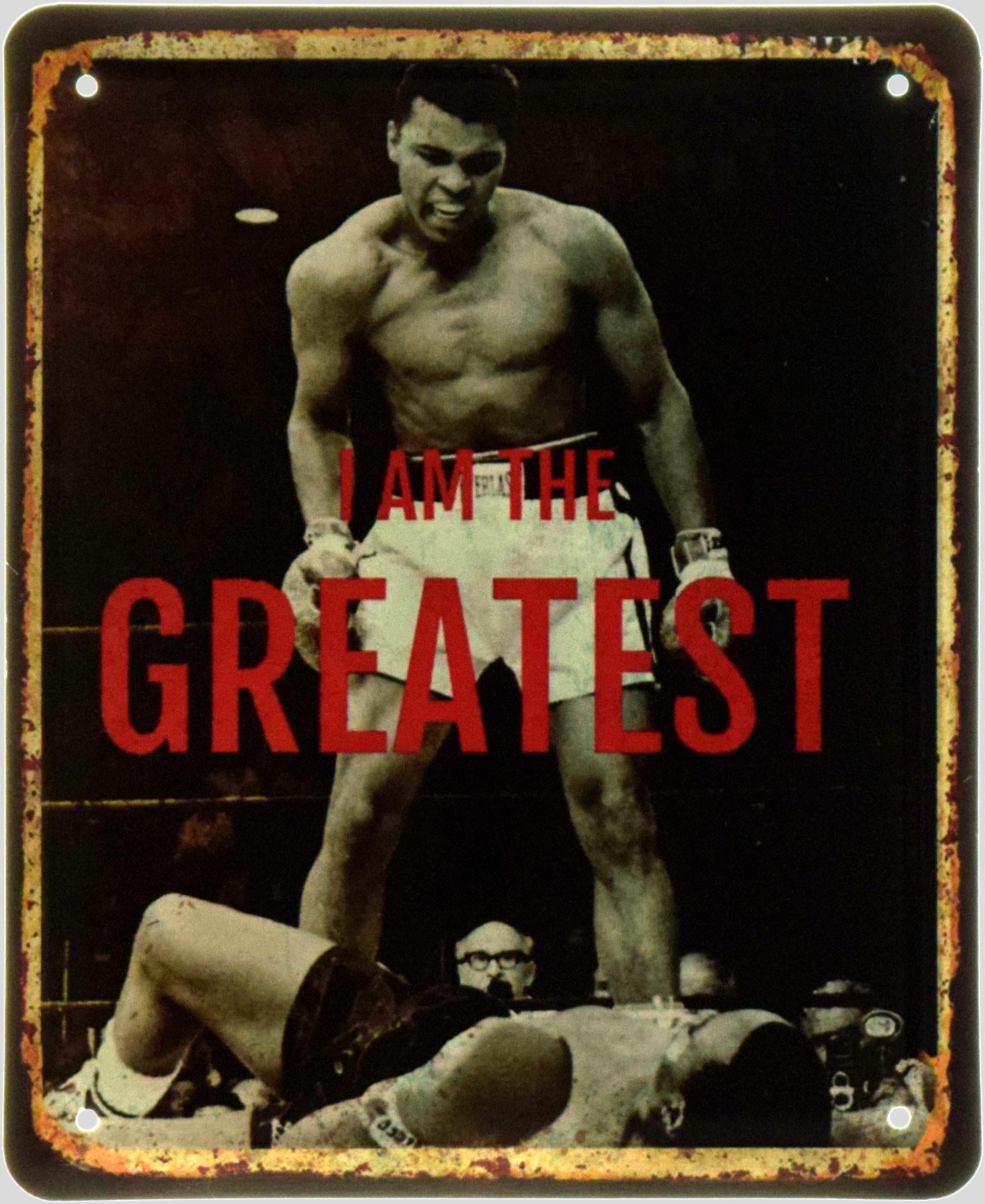 Табличка металлическая "Muhammad Ali I Am The Greatest" 18x22 см (ms-104614)